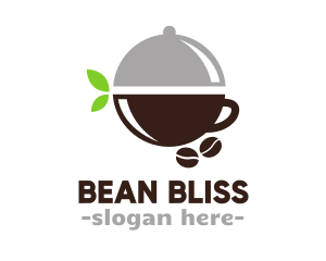 Cloche Coffee Bean Cup logo design