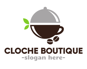 Cloche Coffee Bean Cup logo design