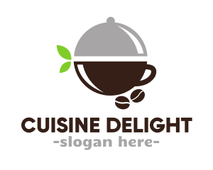 Cloche Coffee Bean Cup logo design