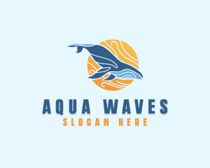 Swimming Whale Sun logo