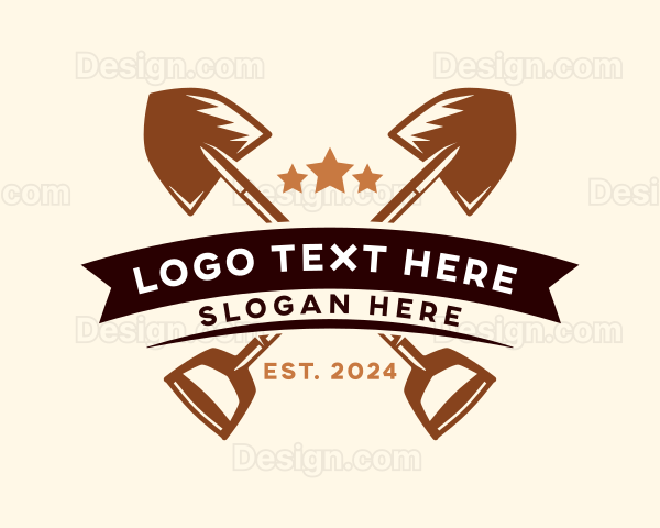 Shovel Landscaping Tool Logo