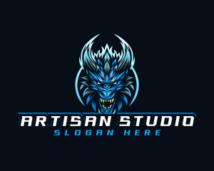 Gaming Dragon Head logo design