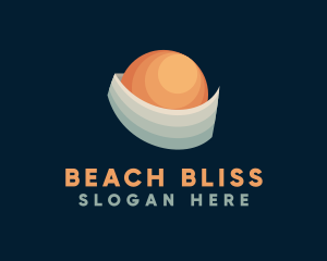 Beach Sunset Wave logo design