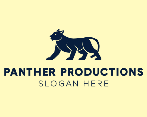 Feline Panther Silhouette logo design