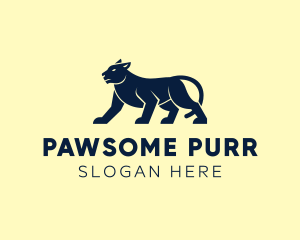 Feline Panther Silhouette logo design