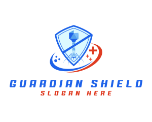 Virus Protection Shield logo design