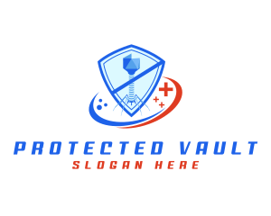 Virus Protection Shield logo design