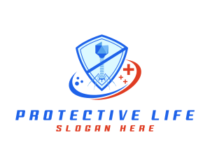 Virus Protection Shield logo design