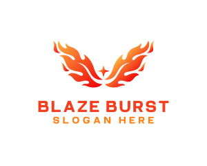 Burning Phoenix Wings logo design