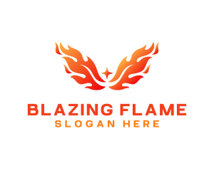 Burning Phoenix Wings logo design