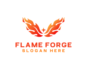 Burning Phoenix Wings logo design