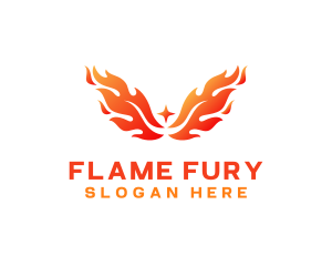 Burning Phoenix Wings logo design