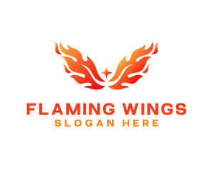 Burning Phoenix Wings logo design