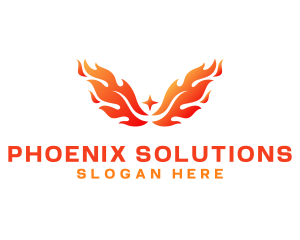 Burning Phoenix Wings logo design