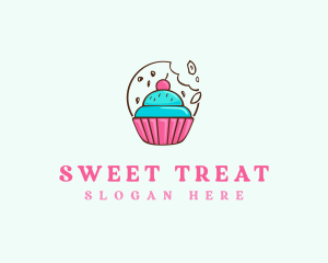 Cookie Cupcake Dessert logo design