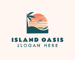 Sunset Beach Island logo design