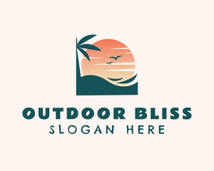 Sunset Beach Island logo design