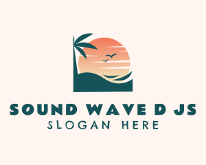 Sunset Beach Island logo design