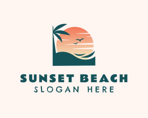 Sunset Beach Island logo design