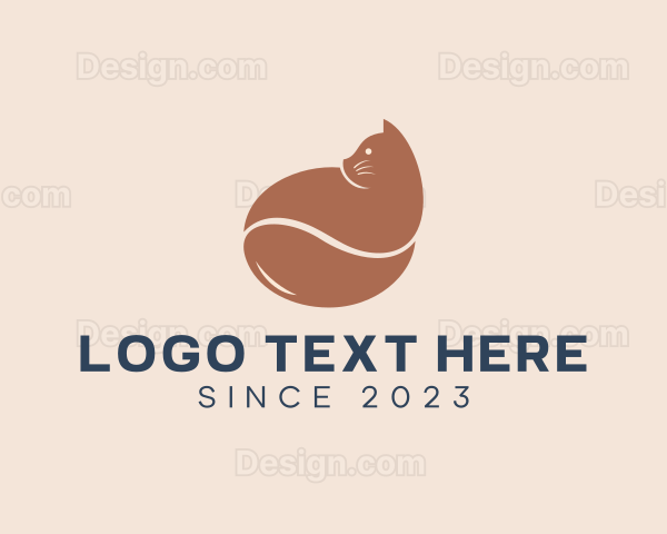 Cat Coffee Bean Logo