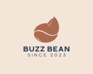 Cat Coffee Bean logo design