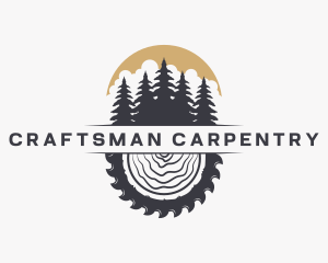 Woodwork Wood Sawmill logo design