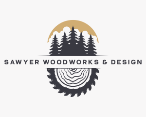 Woodwork Wood Sawmill logo design