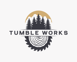 Woodwork Wood Sawmill logo design