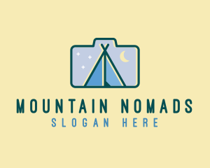 Camera Camping Tent  logo design