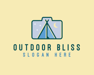 Camera Camping Tent  logo design