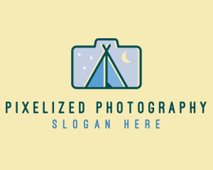 Camera Camping Tent  logo design