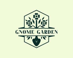 Flower Shovel Gardener logo design