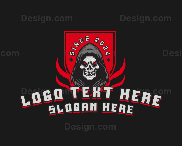 Skull Gamer Shield Logo