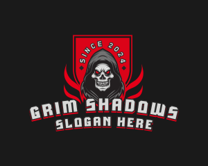 Skull Gamer Shield logo design