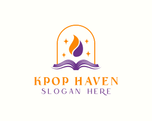 Flame Book Library logo design