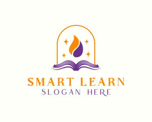 Flame Book Library logo design