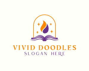 Flame Book Library logo design