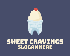 Ice Cream Igloo logo design