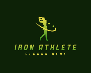 Female Sports Golfer logo design