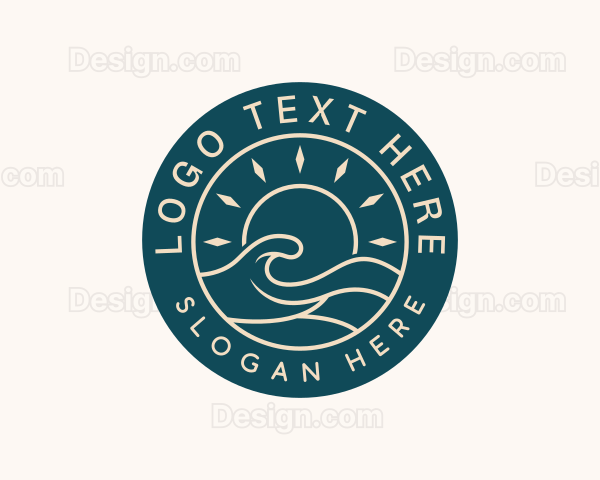 Ocean Tide Waves Logo