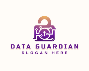 Digital Padlock Security logo design