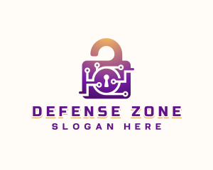 Digital Padlock Security logo design