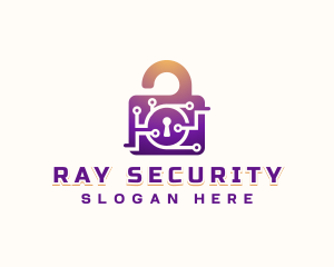 Digital Padlock Security logo design