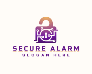 Digital Padlock Security logo design