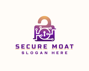 Digital Padlock Security logo design