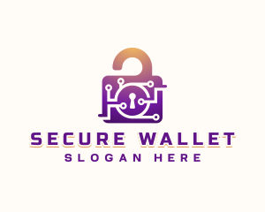 Digital Padlock Security logo design