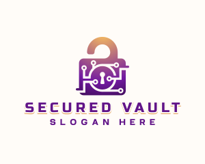 Digital Padlock Security logo design