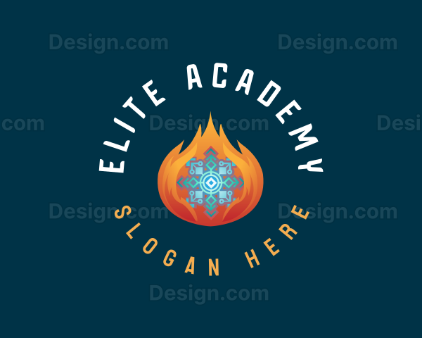 Snowflake Ice Fire Logo