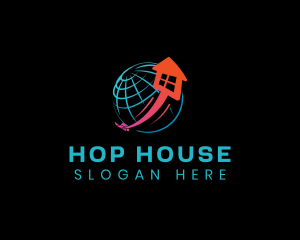 Arrow House Globe logo design