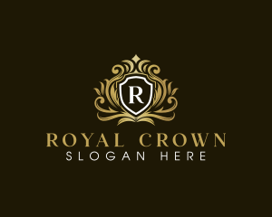 Royal Elegant Shield Crown logo design